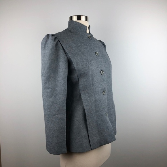 Vintage Gray Mandarin Collar Jacket XS - Picture 4 of 7